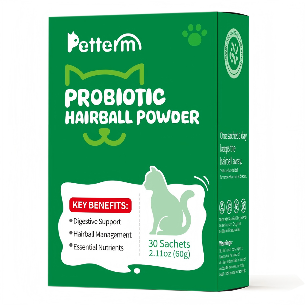 Petterm Probiotic Hairball Control Powder Supplement
