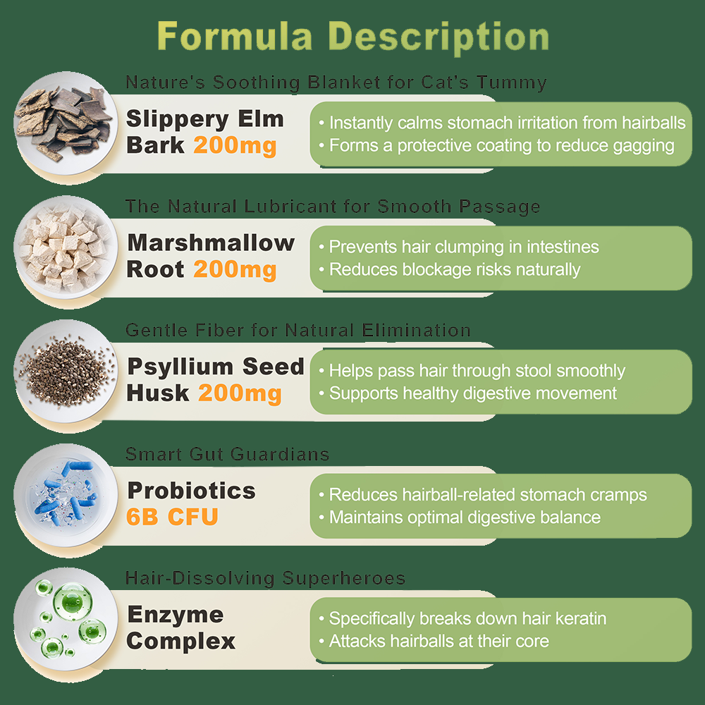 Petterm Probiotic Hairball Control Powder Supplement