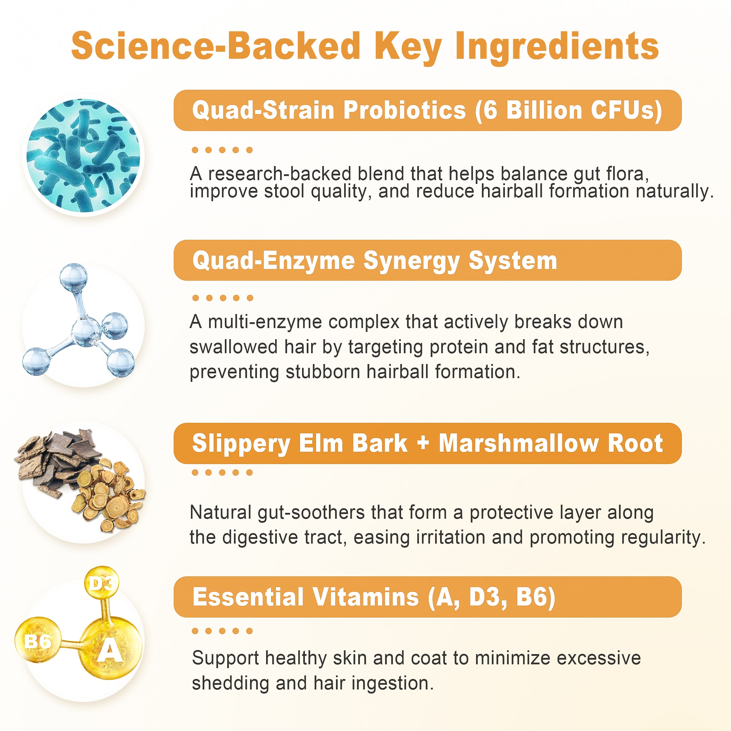 Petterm Probiotic Hairball Powder Supplement