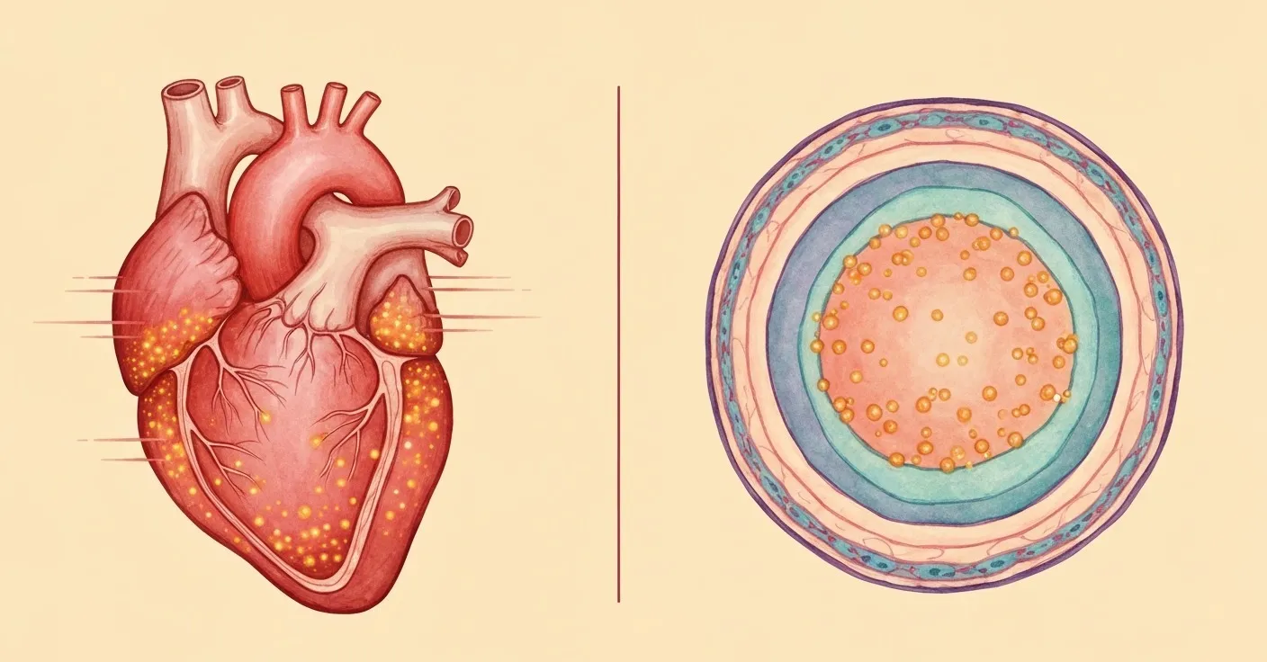 A historical-style scientific illustration showing a feline heart and retina side by side, with subtle visual cues representing taurine concentration in both tissues.