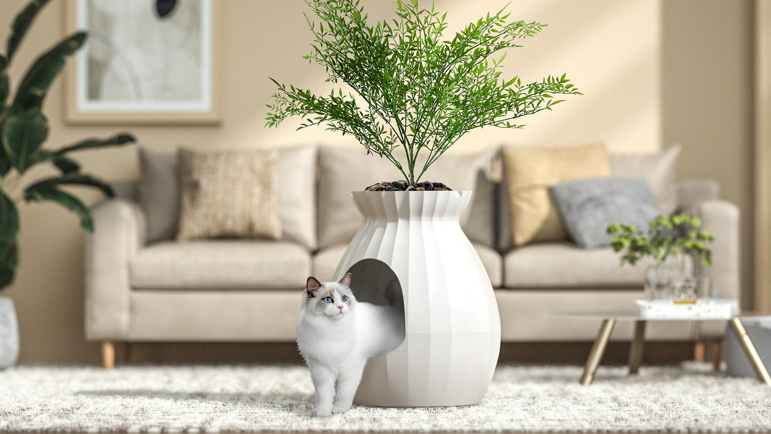 Concealing Cat Care: The Innovative Plant Litter Box - Petterm