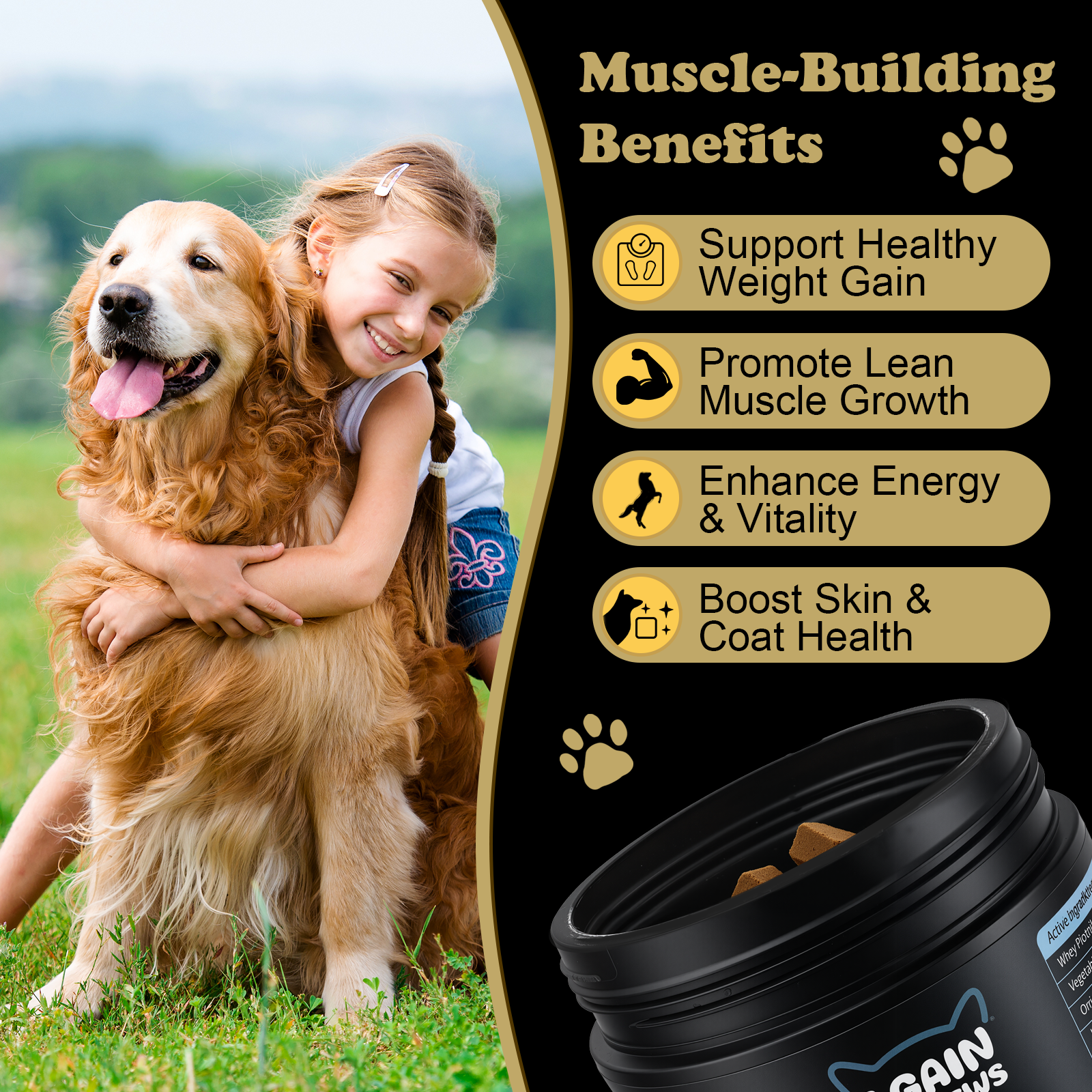 Petterm Muscle Gain Soft Chews for Dogs