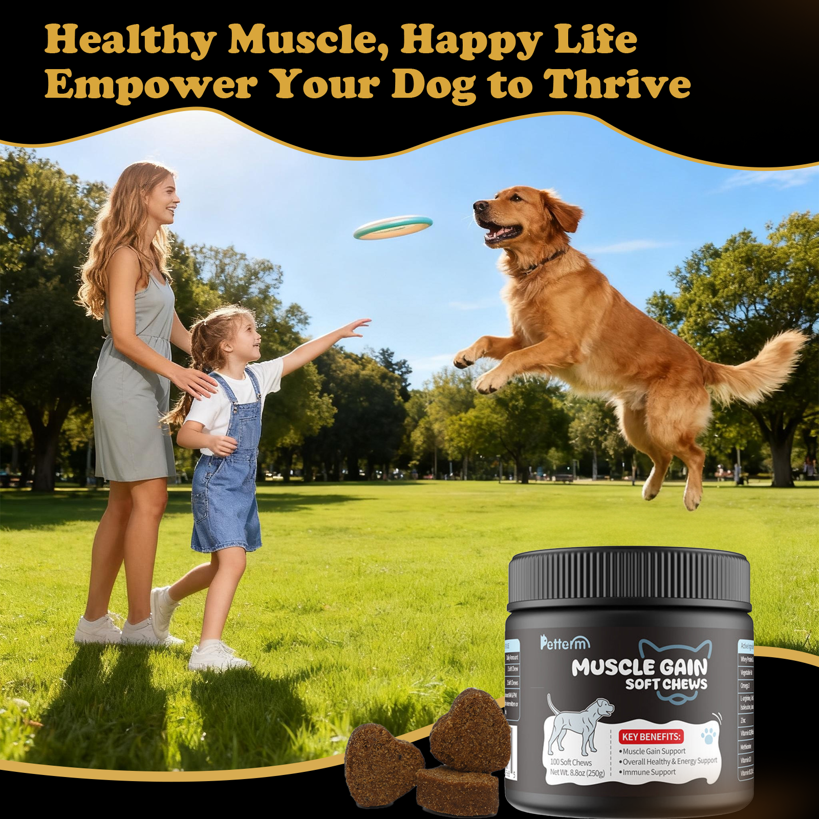 Petterm Muscle Gain Soft Chews for Dogs