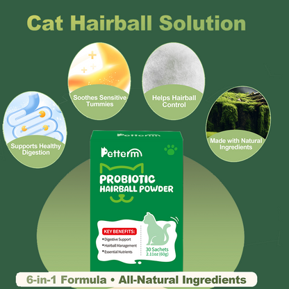 Petterm Probiotic Hairball Control Powder Supplement
