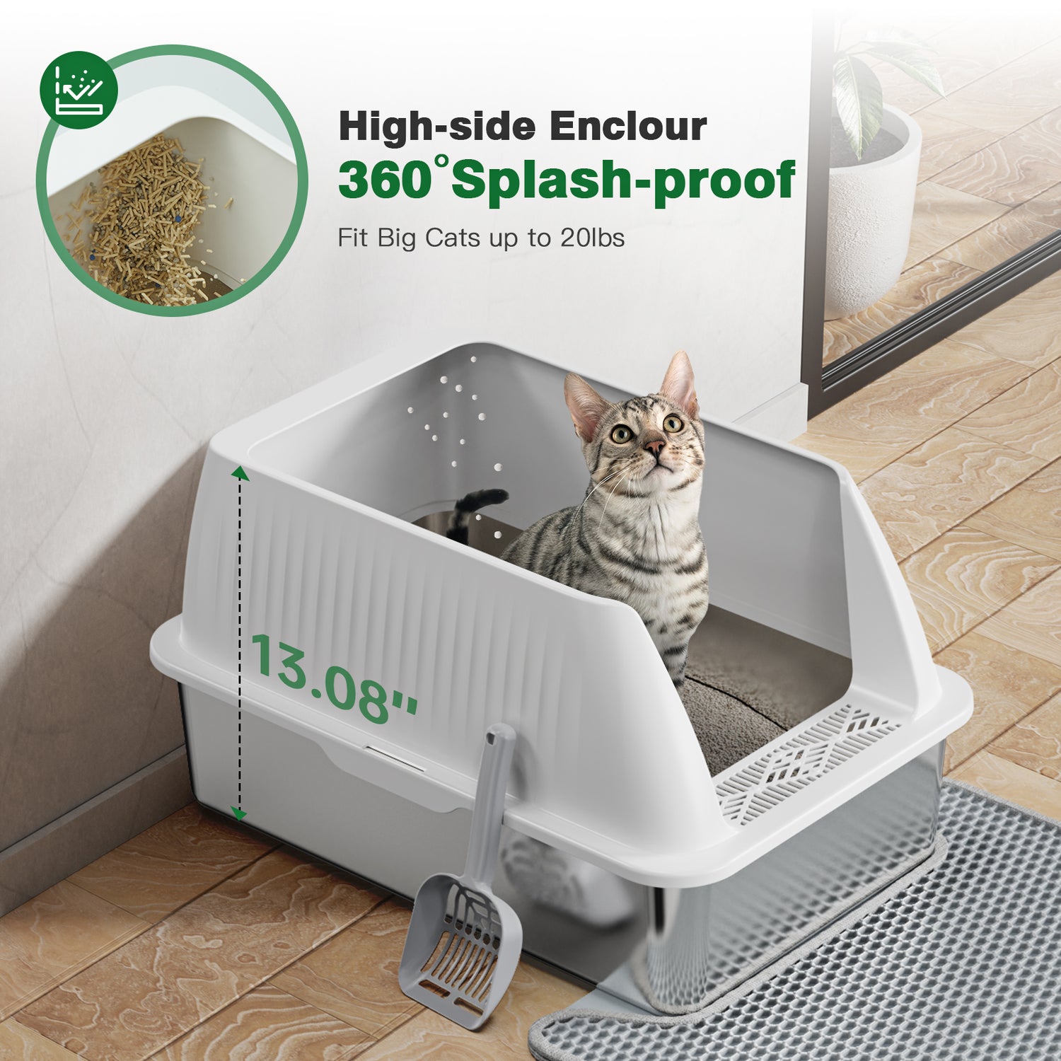 Petterm Stainless Steel Litter Box