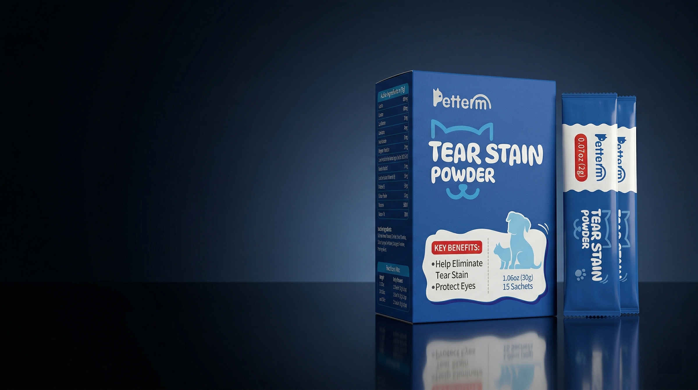 Gentle support for eye-area wellness, cleaner-looking fur, and everyday tear stain care for dogs and cats.