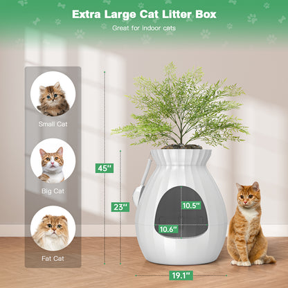 Hidden Plant Smart Odor Removal Cat Litter Box