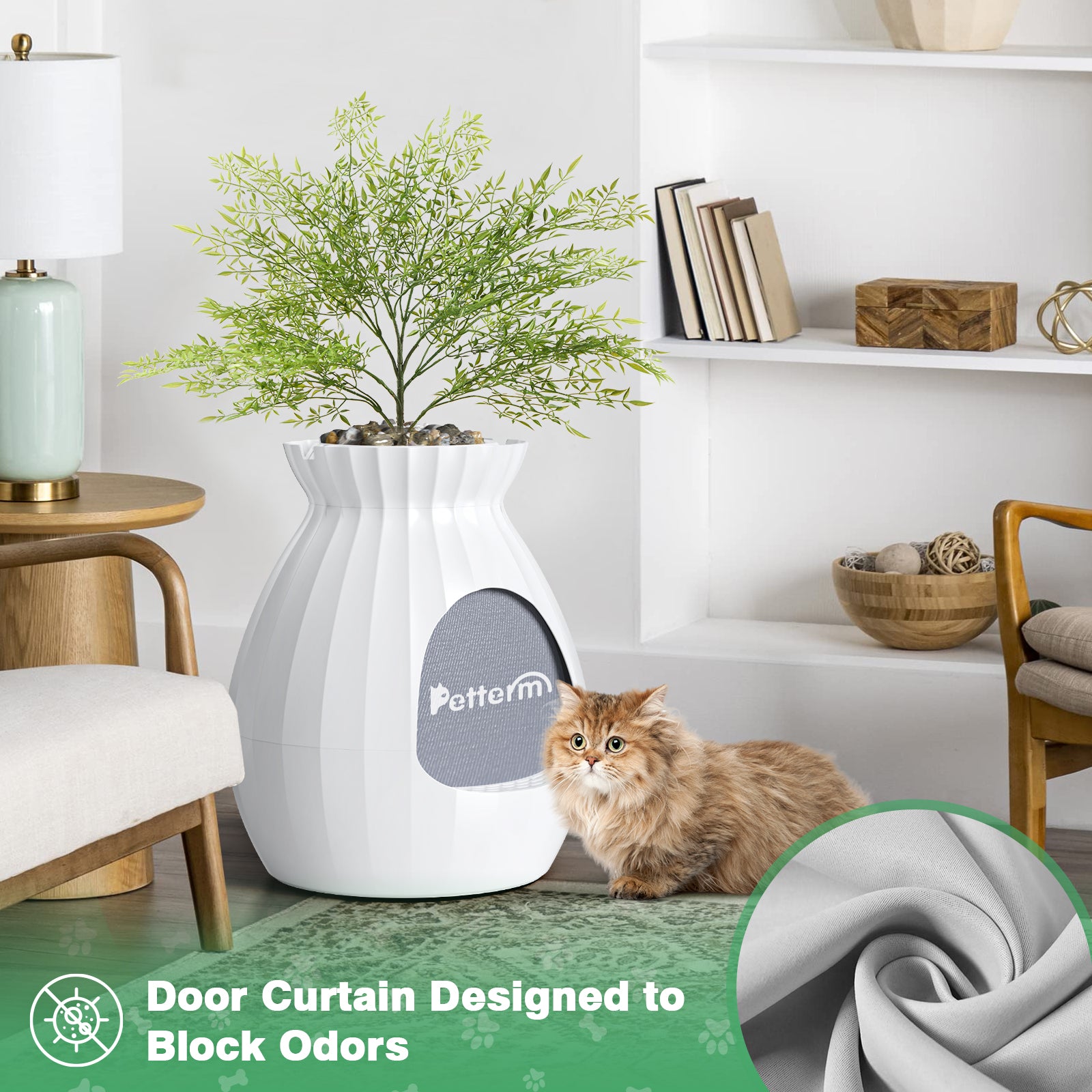 Hidden Plant Smart Odor Removal Cat Litter Box