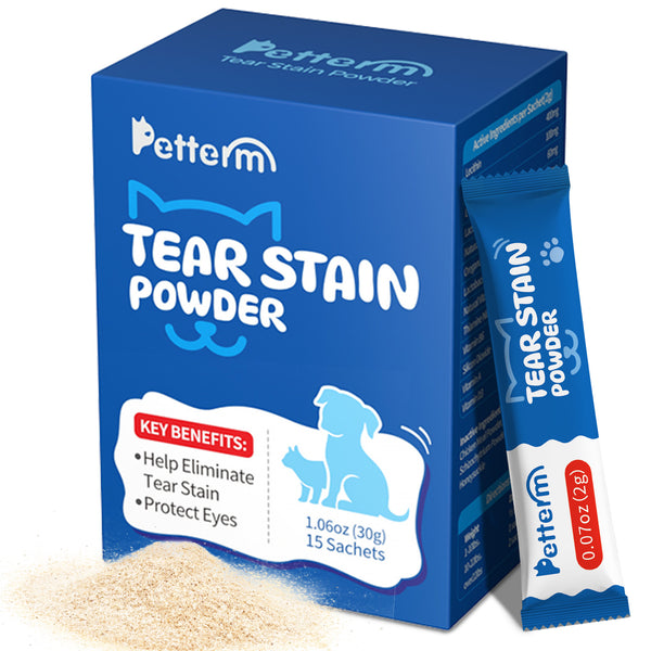 Petterm Tear Stain Powder Supplement for Dogs and Cats