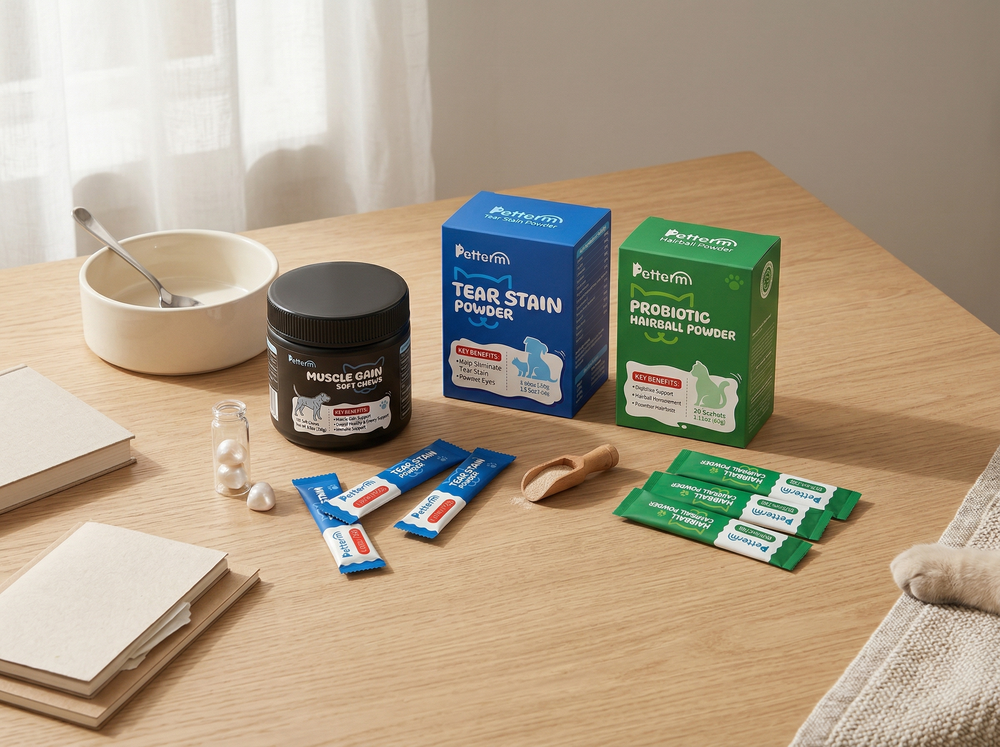 Petterm products displayed together