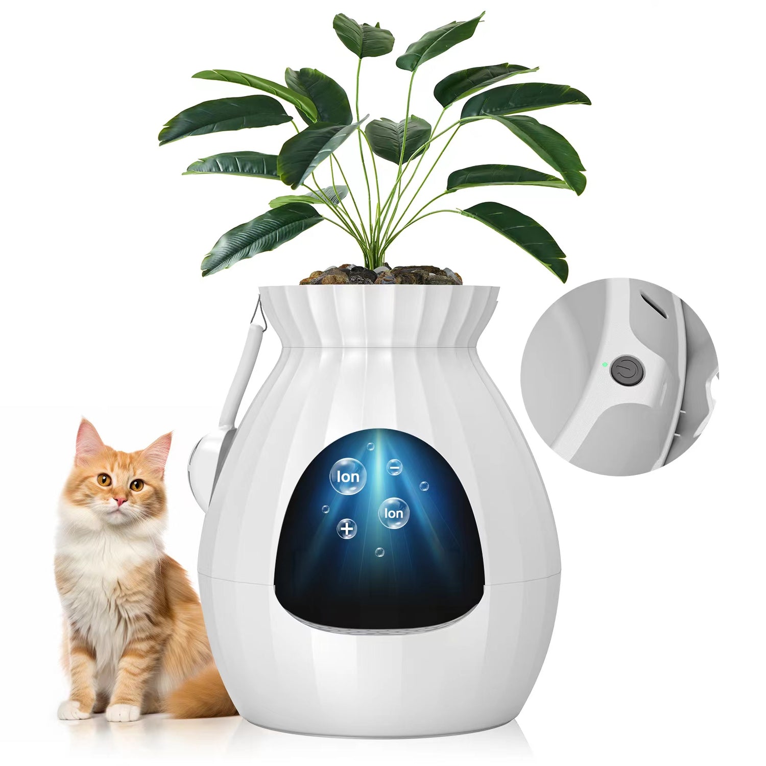 Hidden Plant Smart Odor Removal Cat Litter Box